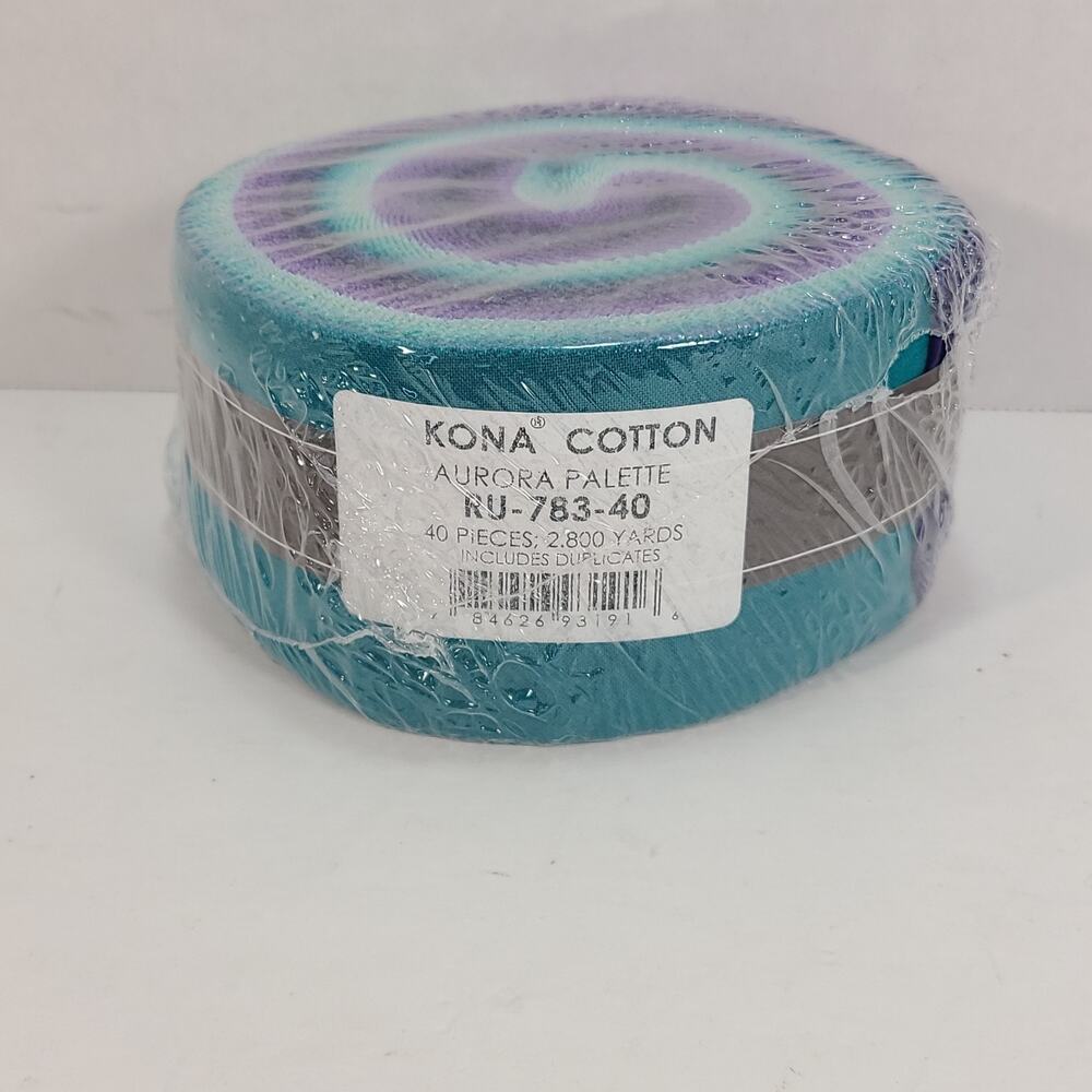 Kona Cotton Solids Aurora Palette Robert Kaufman Jelly Roll 40 Strips 2.5"